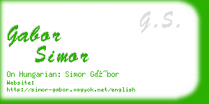 gabor simor business card